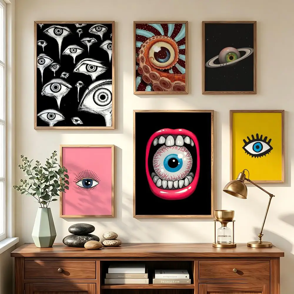 Ins Eyeballs Eye Cool Painting Calligraphy Poster art art suitable for living room bedroom bar parlor home