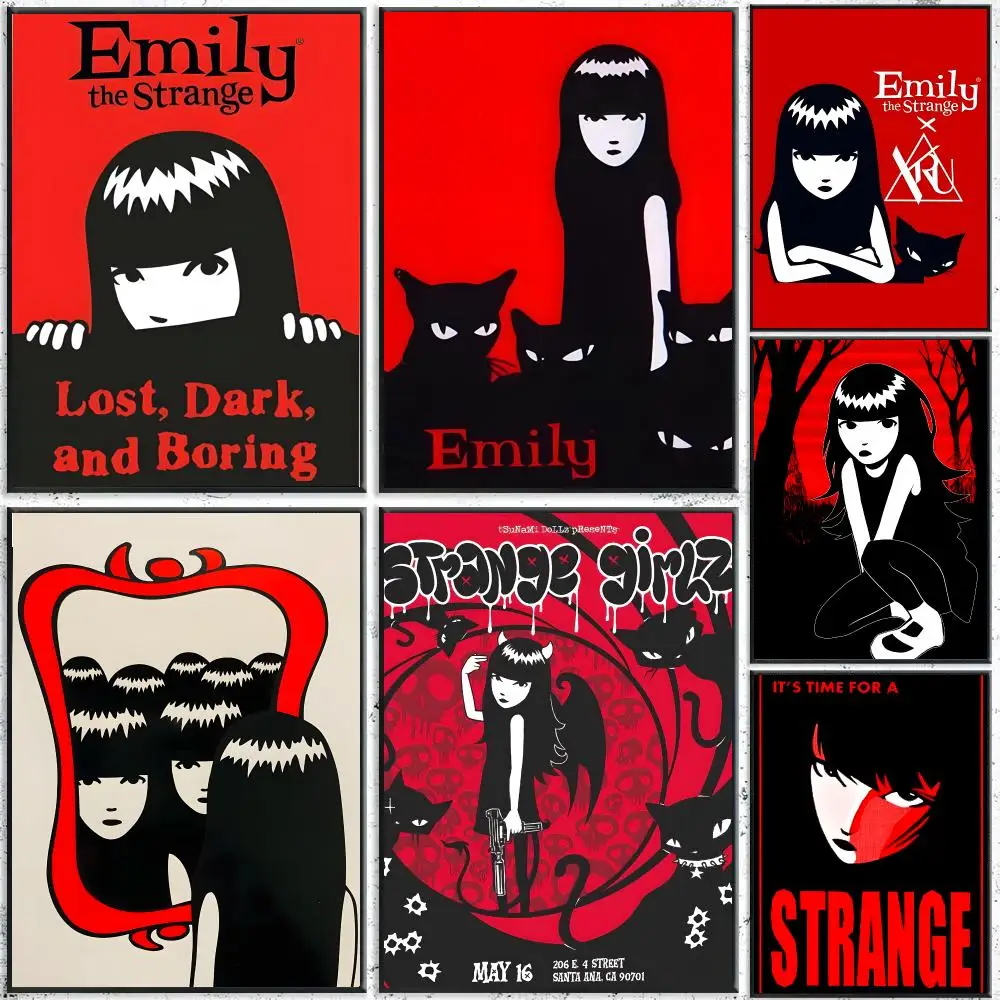 Emily The Strange Poster Waterproof Wall Art Sticker For Bar Living Room Vintage Room Decor High Quality Print Gift