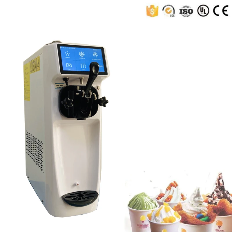 

Commercial soft ice cream machine electric 16L-22 / H single flavor cone ice cream machine 110V / 220V 1050W