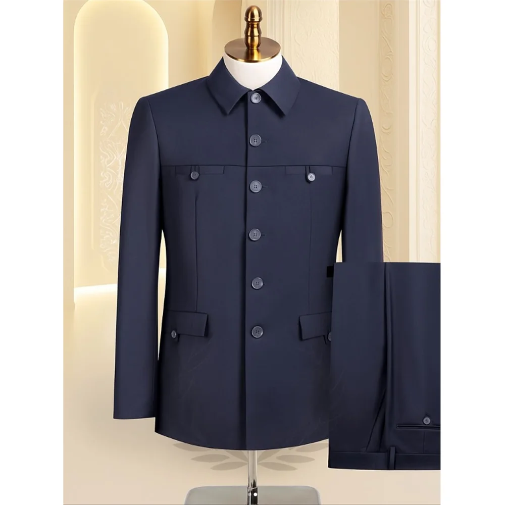 

Men's Suit Set 2 Piece Formal Jacket and Pants Classic Slim Fit Wear for Wedding Business Ceremony Elegant High Quality Suits