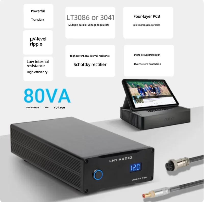 LHY 80W DC Linear Stabilized Power Supply DC12V Fever Audio Hard Disk Box NAS Router MAC PCHiFi DC5V 9V 12V 15V 18V 19V 20V view 3
