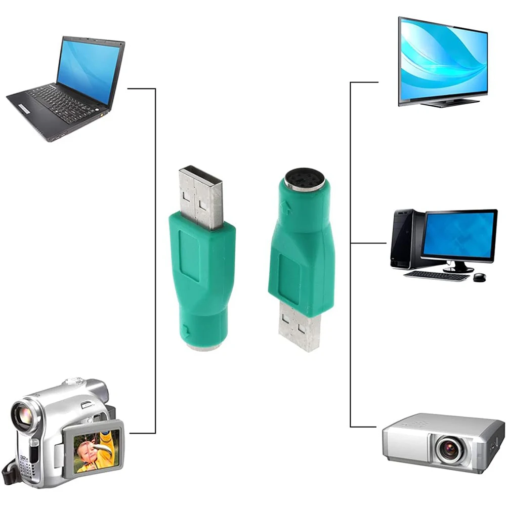PS2 PS/2 FEMALE TO USB MALE ADAPTOR CONVERTER ADAPTER PC LAPTOP MOUSE KEYBOARD