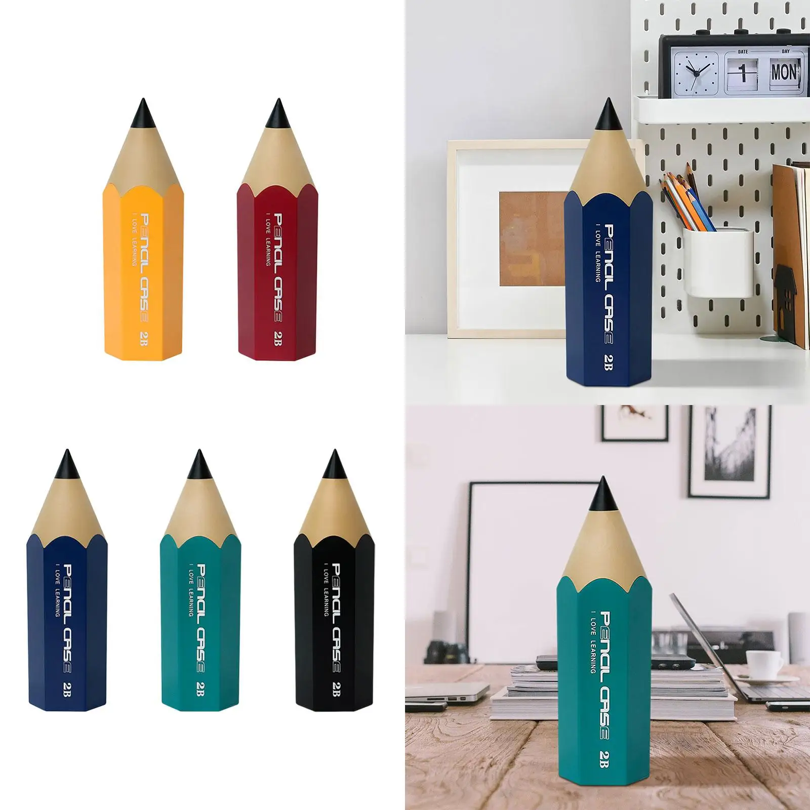 Pencil Shaped Pot Pen Holder Pencil Storage Organizer Stationery Stand