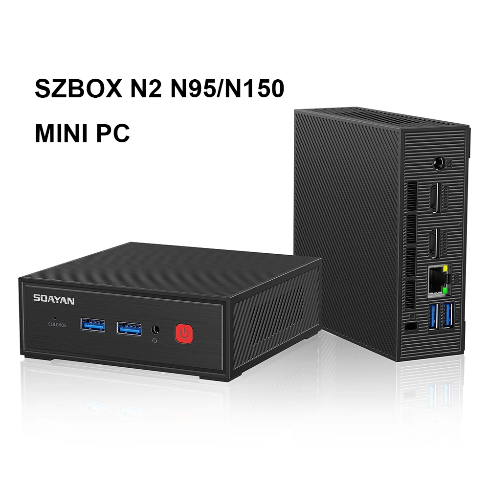 SZBOX MINI PC MN-N2 Intel N95 N150 Windows 11 Pro WIFI Bluetooth DDR4 3200 MHz M.2 2280 SSD HDMI2.0 USB3.2 Schreibtisch-Gaming-Computer