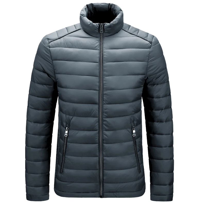 Mens Lightweight Outdoor Puffer Jacket Hooded Insulated Thermal Puffy Winter Heated Running Travle Casual Cotton Outdoor Coat - view 3