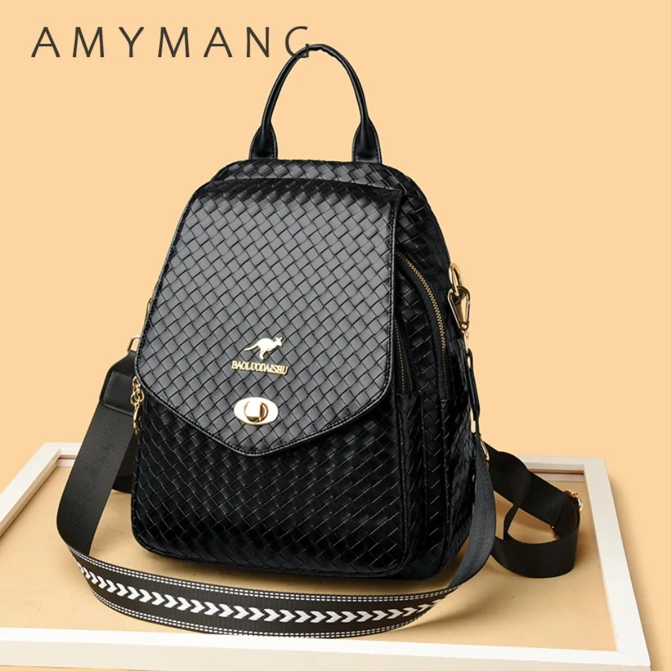 

Multifunctional Women Leather Backpack Purse for Women 2025 High Quality Female Design Bagpack Large Capacity Bookbag for Girl