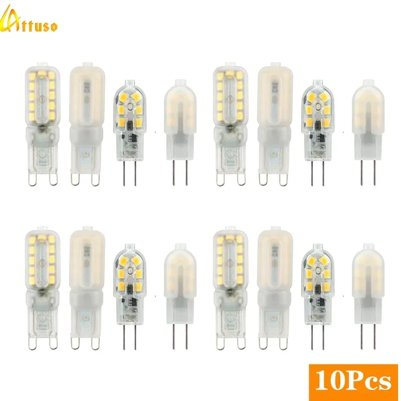 lampada conduzida g4 g9 3w 5w 7w ca 110v 220v dc 12v smd2835 holofotes lustre iluminacao substitua as lampadas de halogeneo 10 pcs lot 01