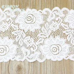 (3Meter/roll) 15cm White Elastic Lace Fabric French Hollow Underwear Laces Trim DIY Decoration Festival Ribbon