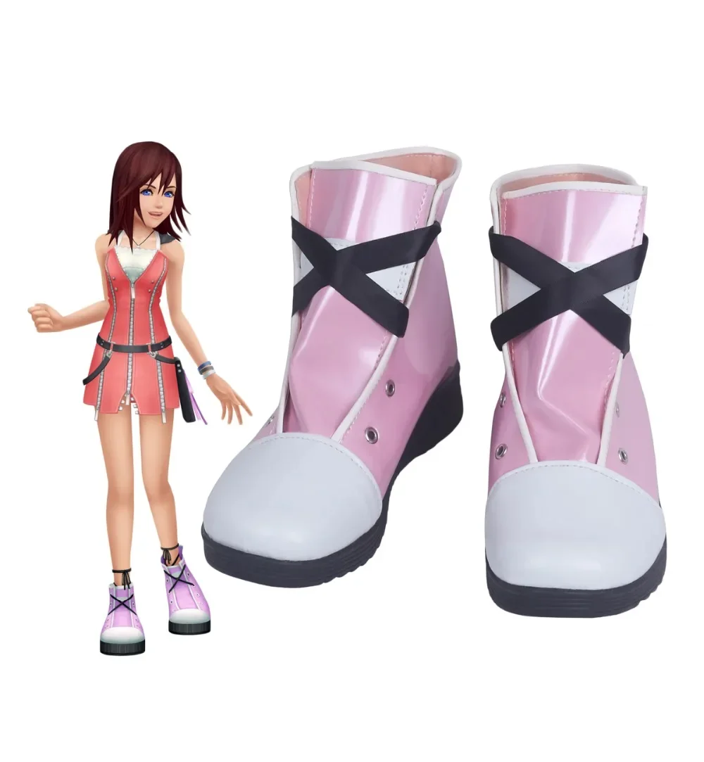 

Anime Kingdom Hearts 2 Kairi Pink Cosplay Boots Shoes Custom Made