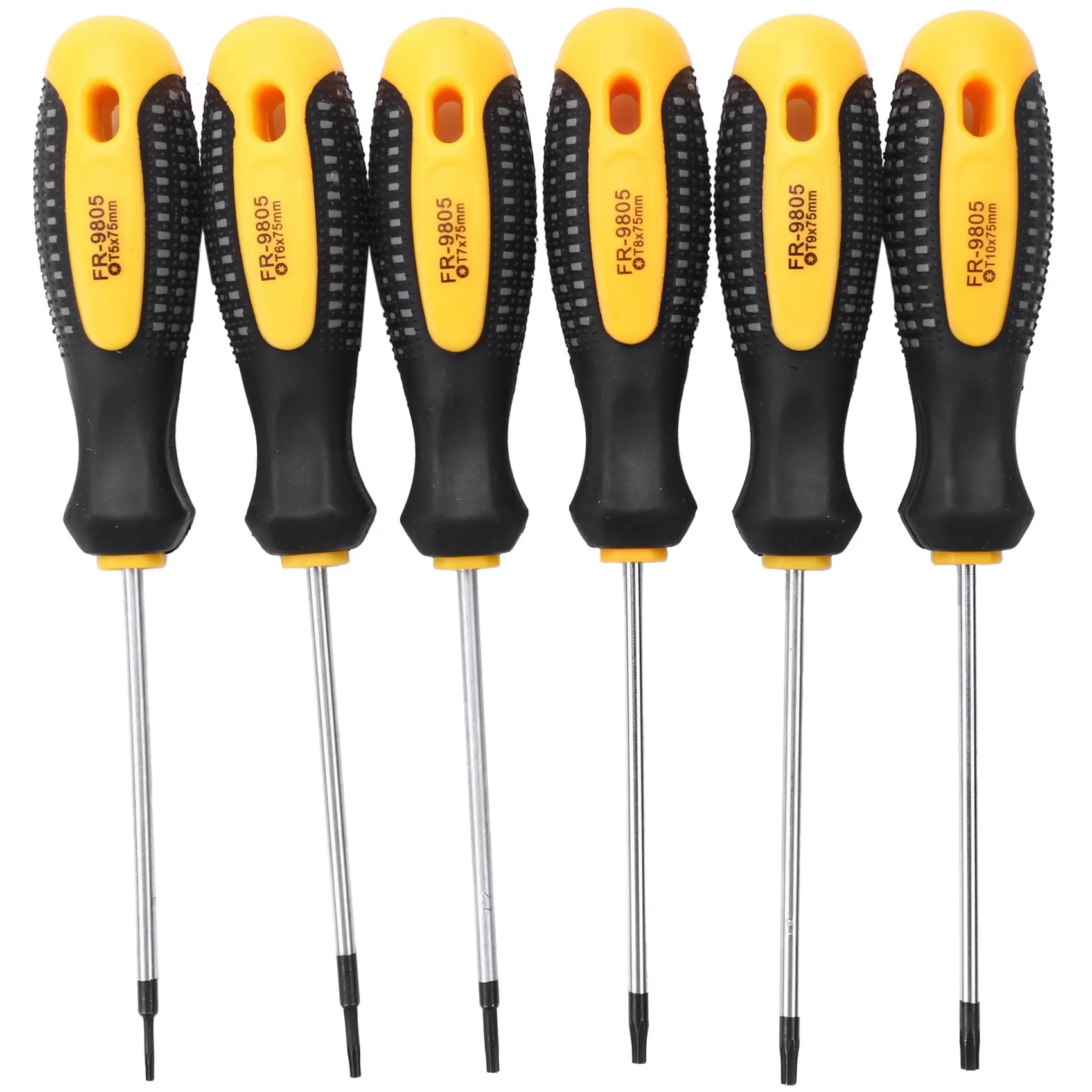 1Set Set Obeng Cr-V Torx dengan Kit Set Obeng T5-T10 magnetik lubang untuk reparasi telepon