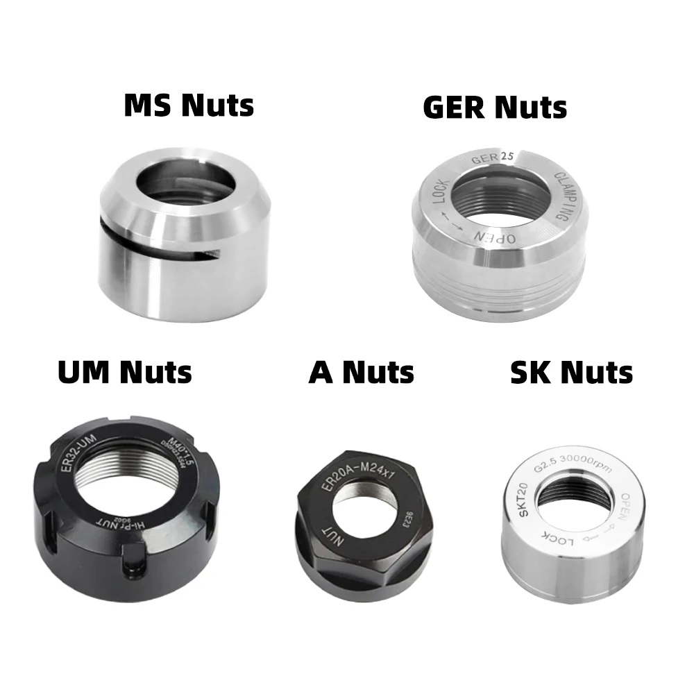 ER8 ER11 ER16 ER20 ER25 ER32 ER40 Nut A M UM SK10 SK16 CNC ER Engraving machine MS GER SK Nuts Chuck tool holder OZ20 OZ25 OZ32