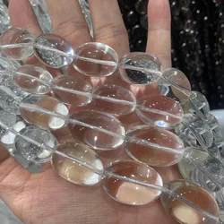 AB Natural Oval White Rock Quartz Beads For Jewelry Making 15'' DIY Crystal Beads Bracelet Necklace For Women Gift