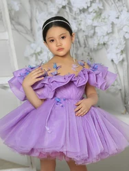 Vlinder luxe meisjes feestjurken elegante pluizige meisjes prinsessenjurk kinderen weelderige verjaardag bruiloft avondjurk aanpassen