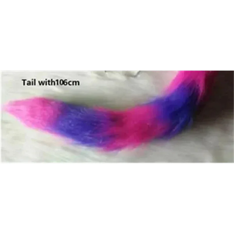 Cythe cheshire gato cauda e orelhas rosa roxo pelúcia cauda orelhas de gato vestido halloween natal cosplay traje adereços
