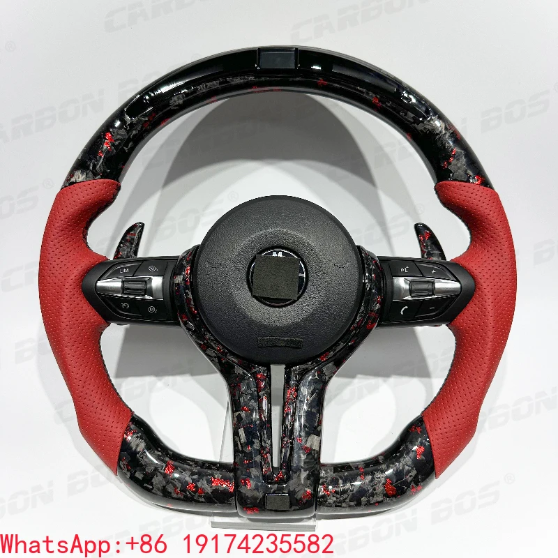 

For M Series F87 F80 F10 F06 F12 F13 F15 F16 F20 F22 F30 F31 F32 F33 F36 E90 E92 E93 LED Real Carbon Fiber Steering Wheel