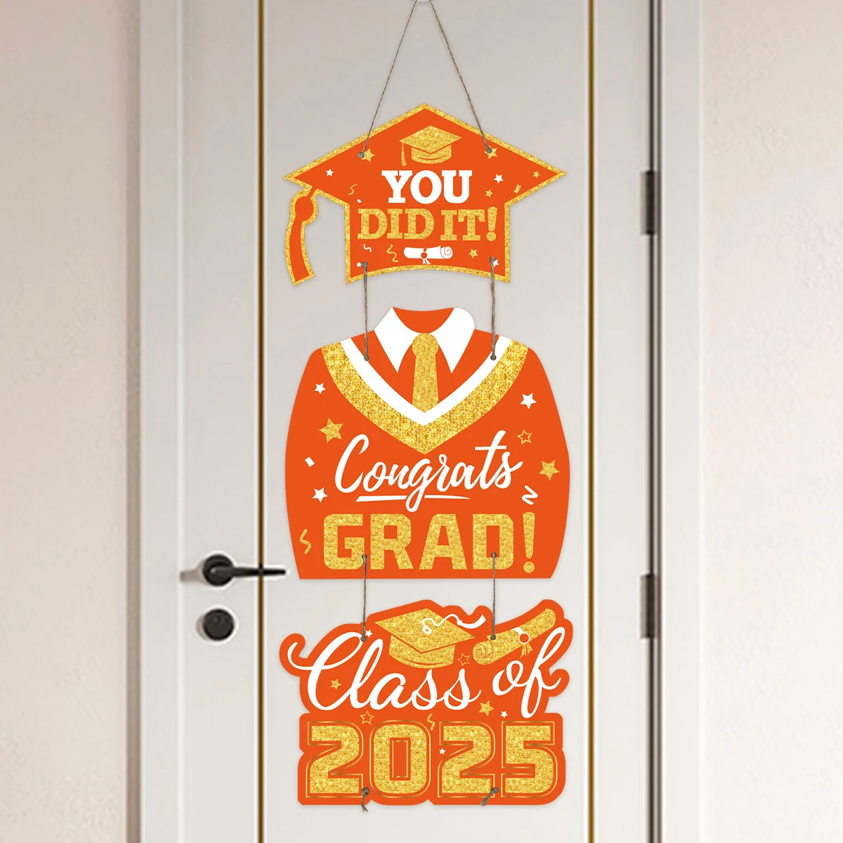 Graduations Paper Door Hanging Graduation Gown Hat Decorations Congrats Grad Party Graduation Decorations 2025 Party Supplies