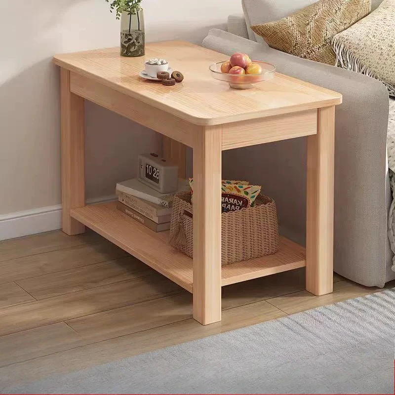 

All solid wood rubber wood sofa several small apartments living room simple multi-layer room