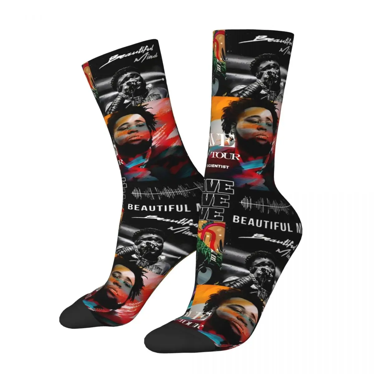 Rod Wave Graphic Socks Retro Stockings Autumn Anti Slip Adults Men Socks Medium Soft Pattern Skateboard Socks