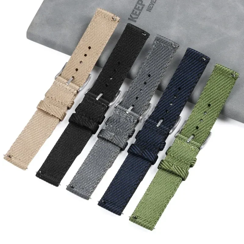 18mm 20mm 22mm Nylon Canvas Watch Strap Men Women For Samsung For Huawei For Omega For Seiko Quick Release Bracelets Accessories image 4