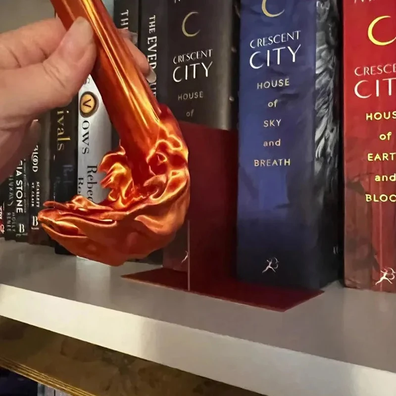เปลวไฟมังกร Book Nook ประติมากรรม Fire Breathing Dragon Gothic เครื่องประดับฮาโลวีนวันเกิดชั้นวางหนังสือตกแต่ง