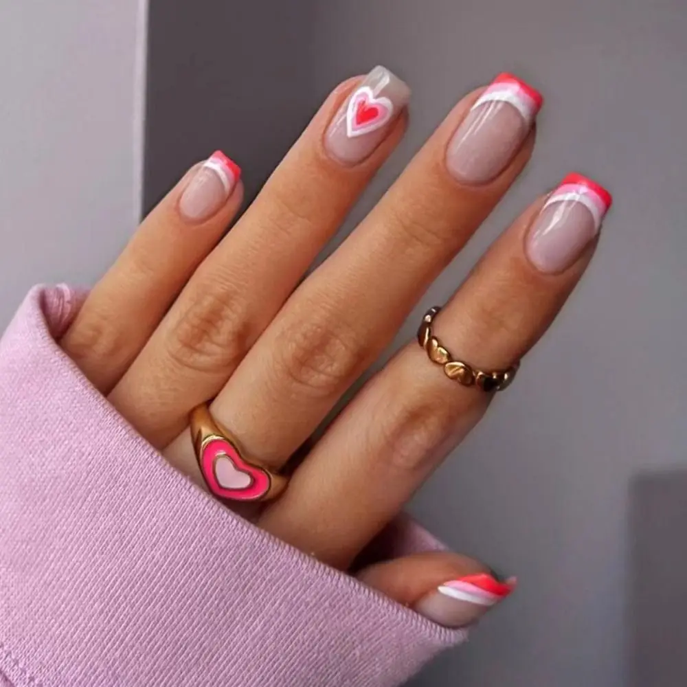 Destacável wearable manicure francês unhas falsas cabeça quadrada cobertura completa imprensa de unhas falsas em unhas femininas