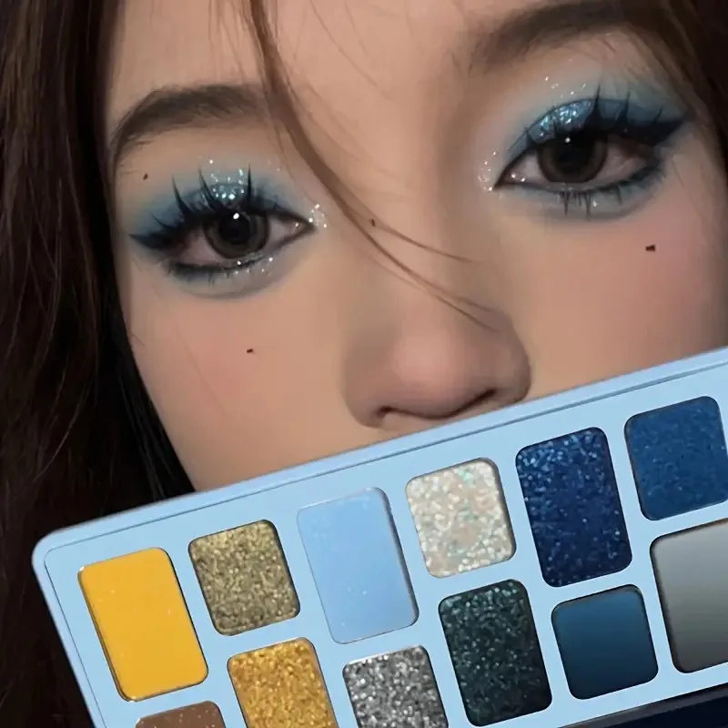 لوحة ظلال عيون غير لامعة ومرئية مكونة من 16 لونًا، لوحة ظلال عيون مقاومة للماء ومضادة للتعرق #5