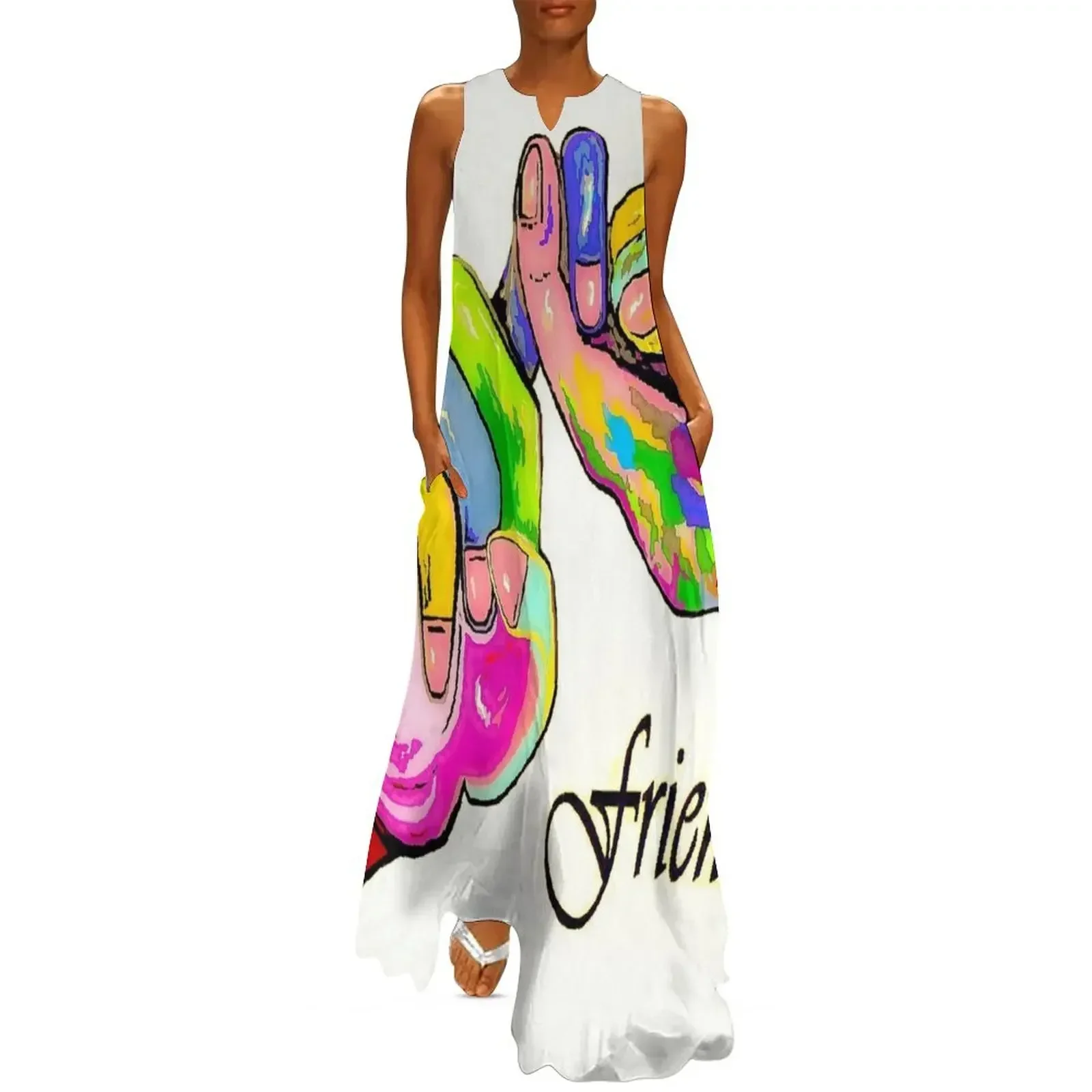 

ASL Friend Bright Colors Long Dress Women's skirt Woman fashion women formal occasion dresses Long dress Dress