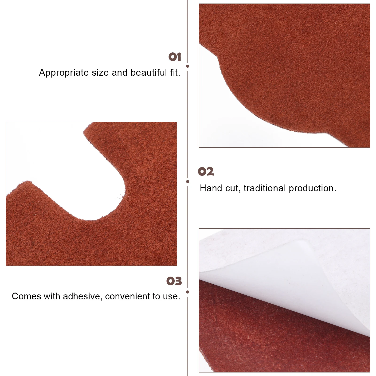 

2Pcs Cowhide Erhu Anti-Slip Pads Durable Comfortable Non-Slip Mat Wear-Resistant Instrument Pad for Erhu Pipa Liuqin