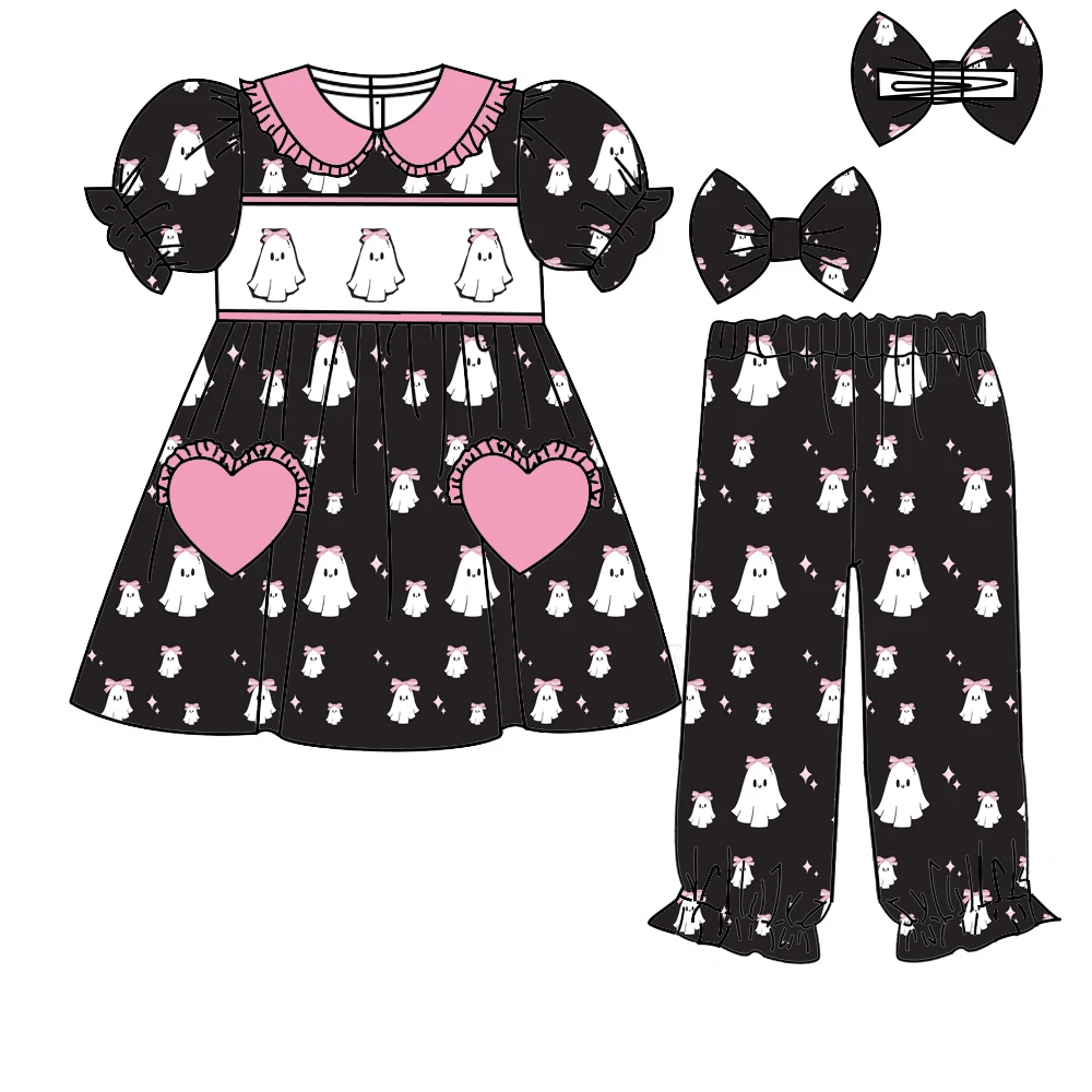

Halloween Pyjamas Kids Pajamas Kids Baby Pyjamas Cartoon Print Short Sleeve Long Pants Pajama Set Milk Silk