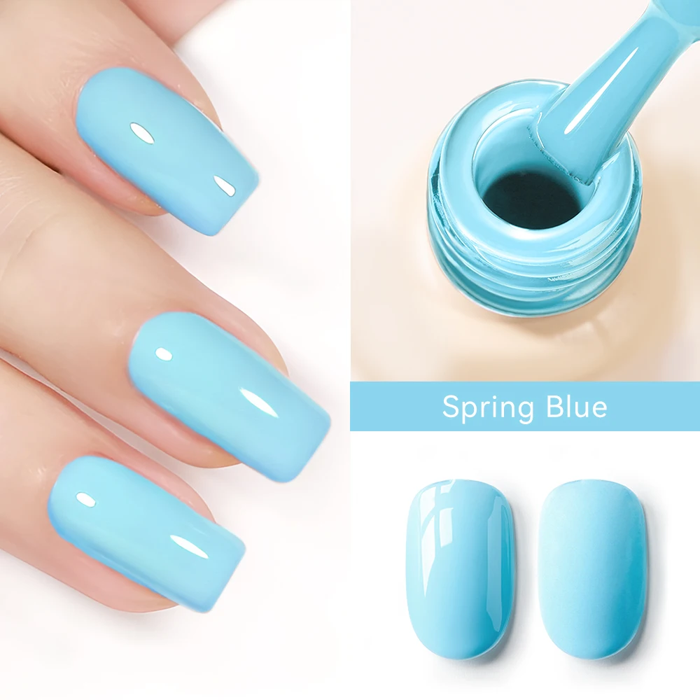 MAYCHAO Spring Blue Color Gel Nail Polish 12ml Glossy Semi Permanent Soak Off UV LED Frosted Gel Nails Painting DIY Varnish