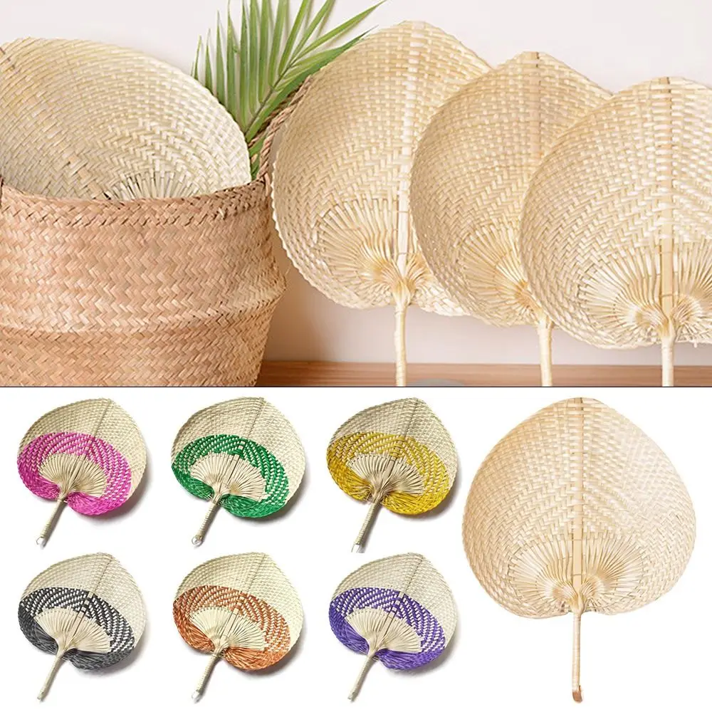 Woven Fan Portable Gift Party Artificial Summer Woven Fan Straw Hand-woven Fan Cooling Fan