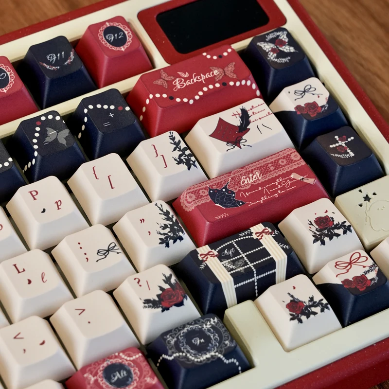

Palace Secret Theme Keycaps Cherry Profile Red Black Gothic Rose Keycap PBT Thermal Sublimation Custom Mechanical Keyboard Caps