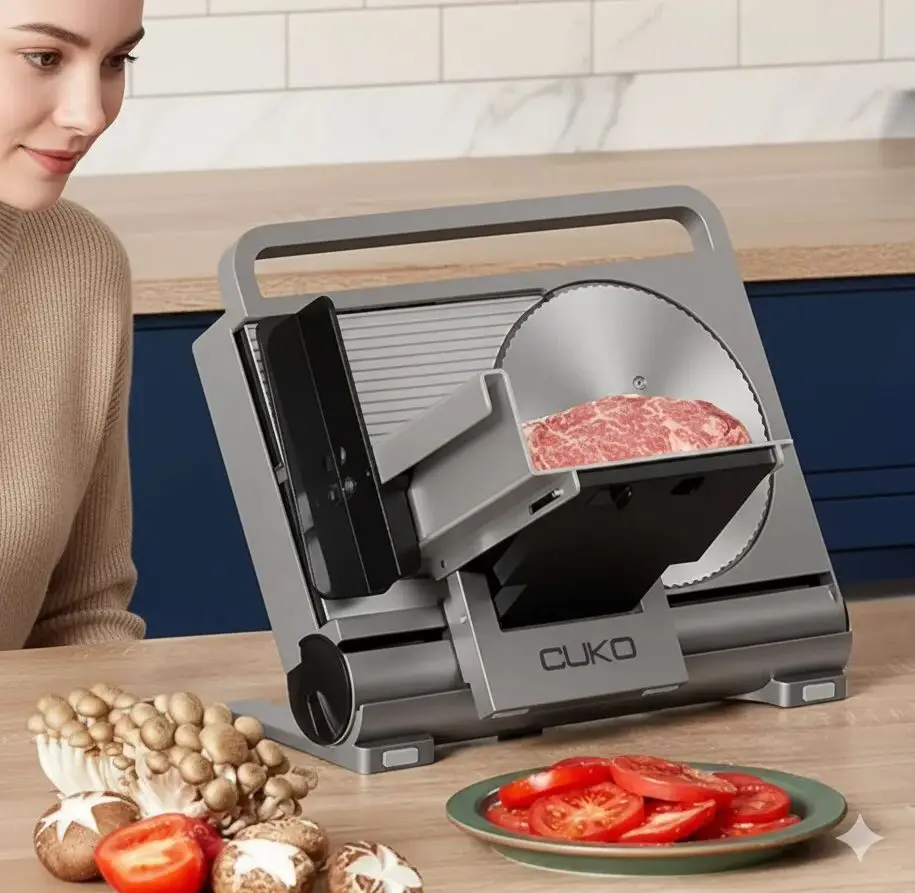 Household & Small Commercial Folding Meat Slicer  Effortless Bread & Mutton Roll Slicing  shawarma machine