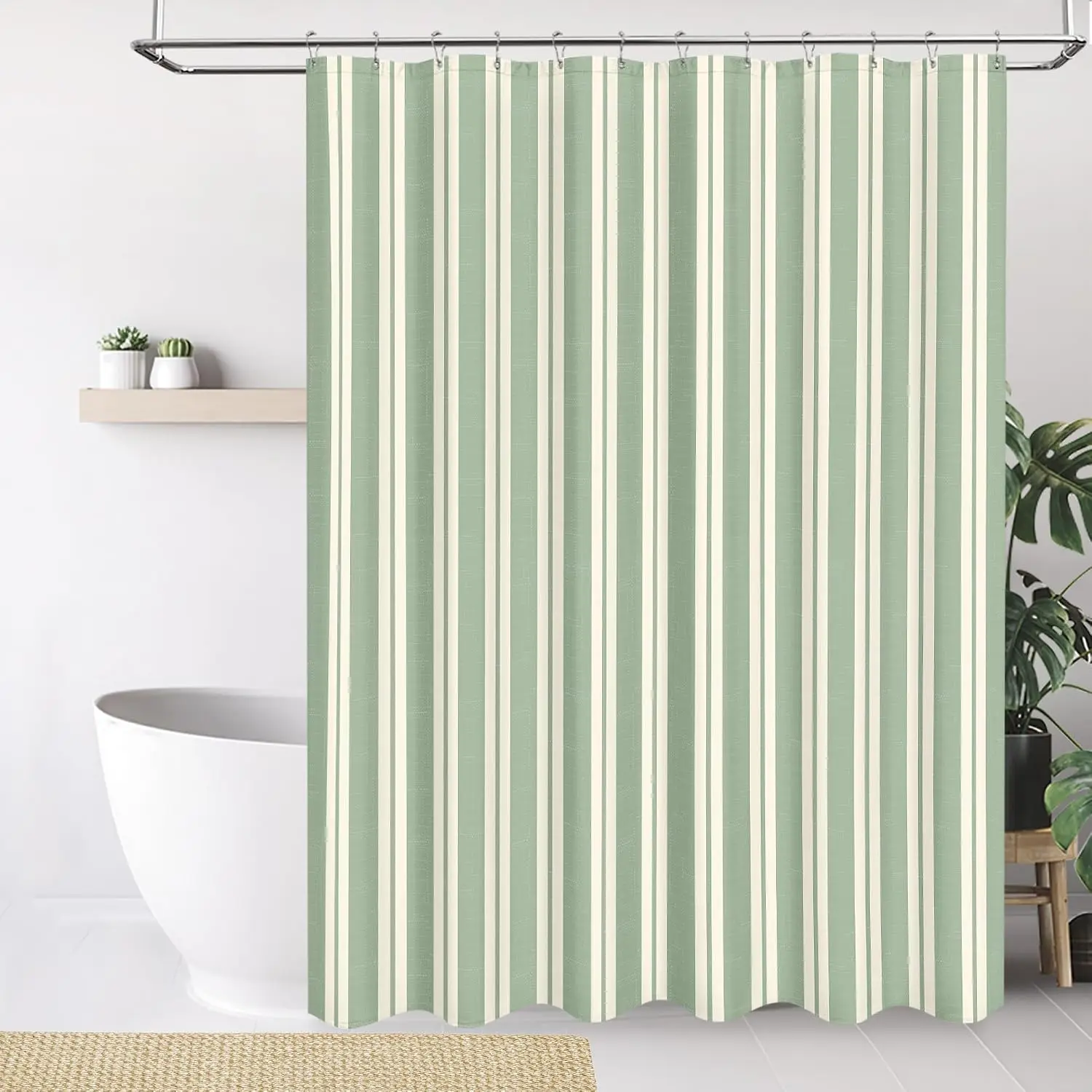 Striped Shower Curtain Waterproof Liner Bathroom Decor with Bow Design 90x180cm Cute Bridal Shower Curtain