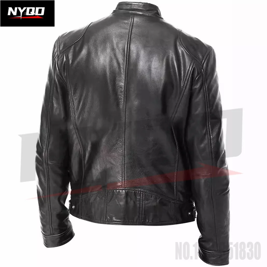 Men's cardigan popular PU jacket zipper leather jacket men's W109 motorcycle accessories motorcycle jackets men5XL  8XL9XL