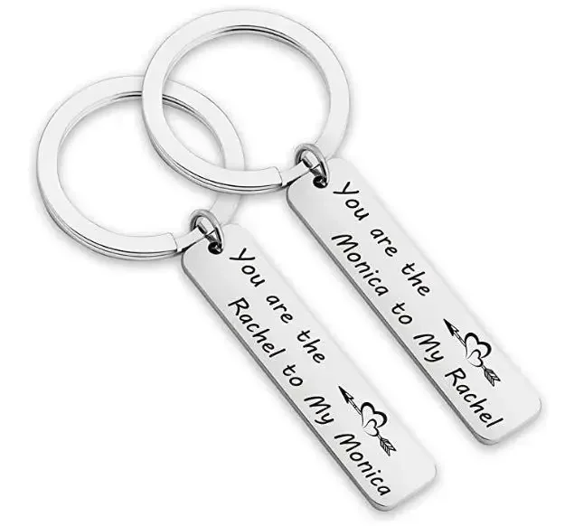 Cute TV Show Best Friend Keychain Pendant Birthday Wedding Gift Key Chain Keyring You Are The Rachel To My Monica