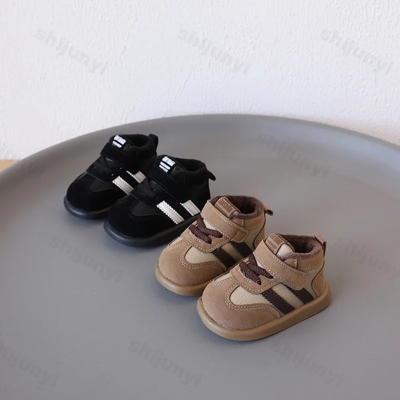 Baby Warm Ankle Boots Kids Suede Comfortable Boys Girls Fashion Boots 2025 Winter New Baby Walking Shoes Soft Bottom Sneakers