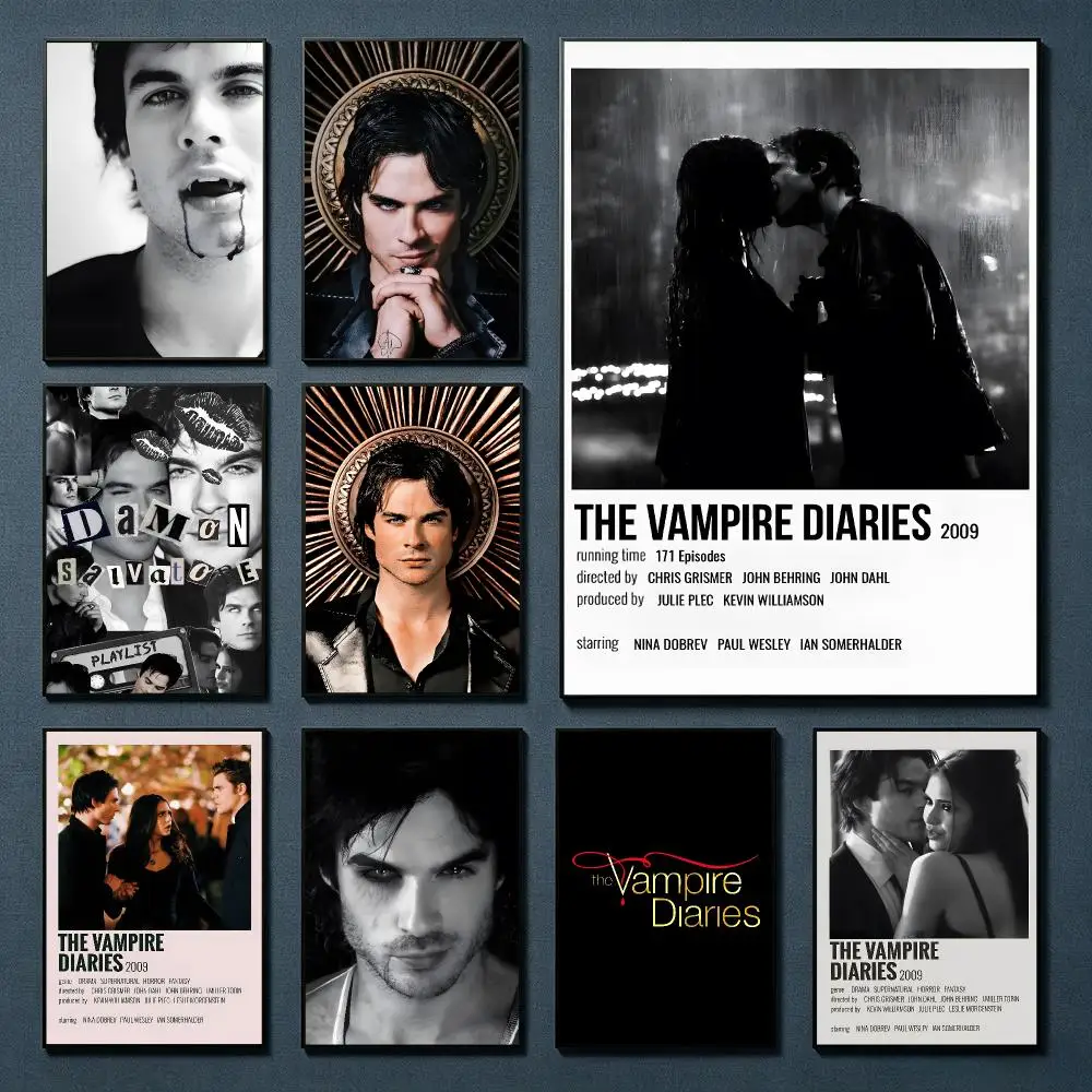 The Vampire Diaries hot movie Suitable for wall decoration in clubs cafes homes rooms and other places HD canvas poster printing
