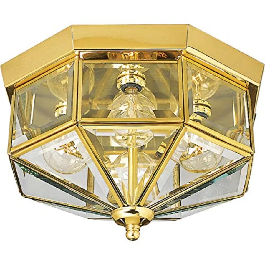 

4-Light Beveled Glass 11-1/8" Close-to-Ceiling Indoor P5789-10 Polished