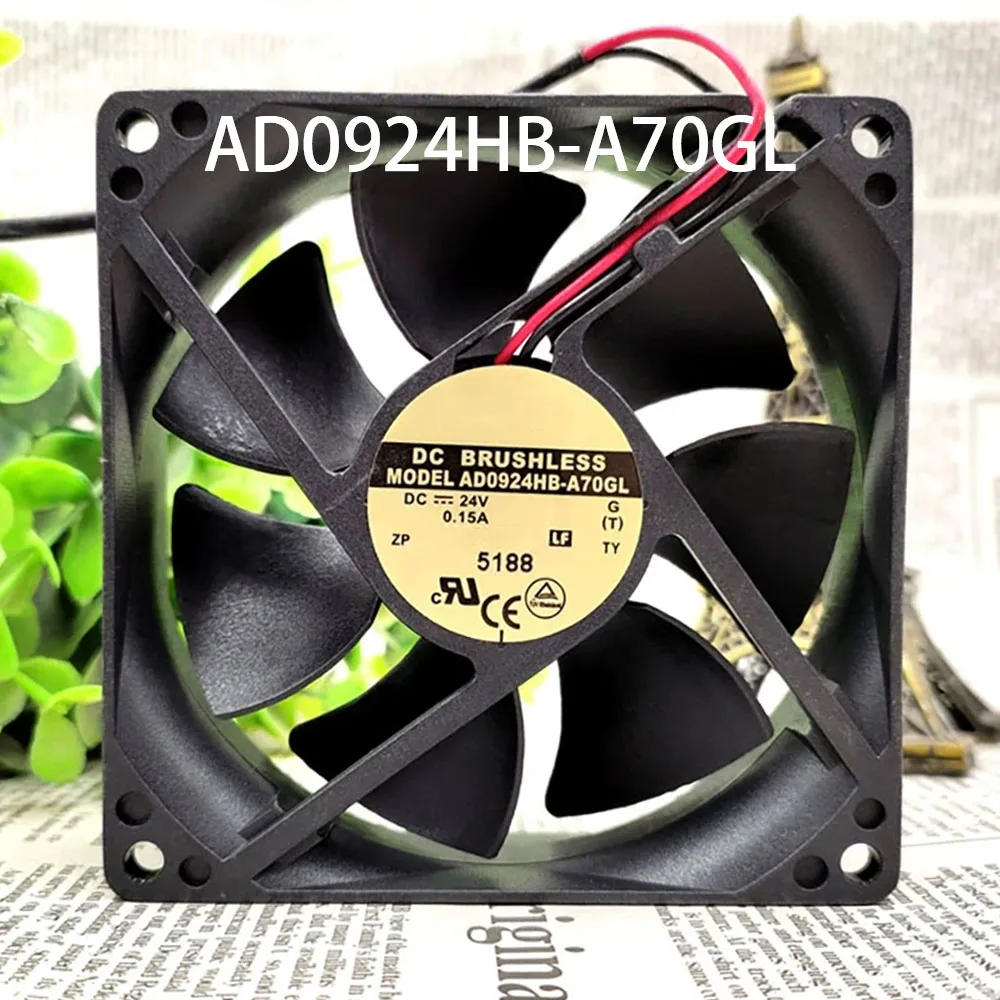 مصنع الجملة خادم 24VDC 0.15A 92*92*25 مللي متر 2-سلك AD0924HB-A70GL مروحة تبريد الخزانة