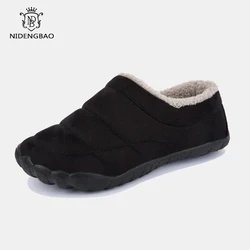 Winter Home Men Slippers With Thick Plush Indoor Mens Fur Slides Plus Size 47 Warm Bedroom Men's Shoes House Slipper Shoes Male