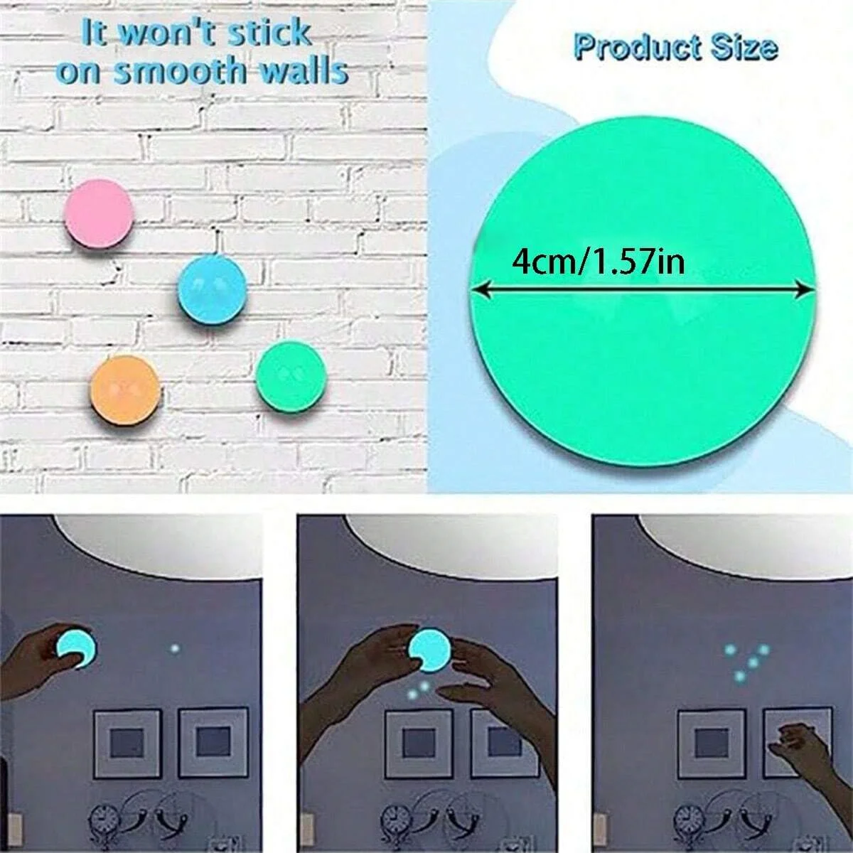 5 pcs/10 pcs Glow in The Dark Sticky Stressbal Zintuiglijke Fidget Speelgoed voor Volwassenen & Kinderen, angst Relief Grip Fun Party Gunsten