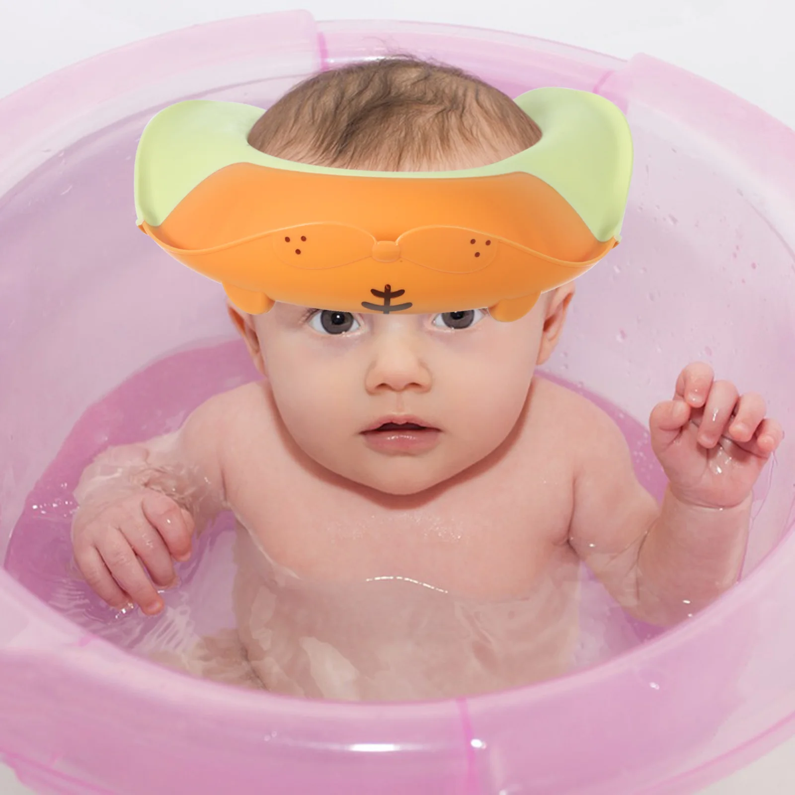 

Baby Shower Cap Cartoon Adjustable Buckle Prevents Water Bubble Eyes Splash Baby Hair Washing Shield Toddler Shampoo Hat