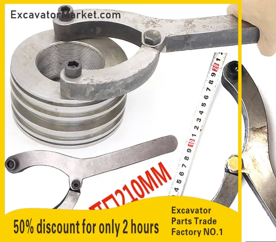 

Excavator Repair Oil Seal Wrench Tool Disassembly Hydraulic Cylinder Two Grab Special Cylinder Piston Wrench Accessories