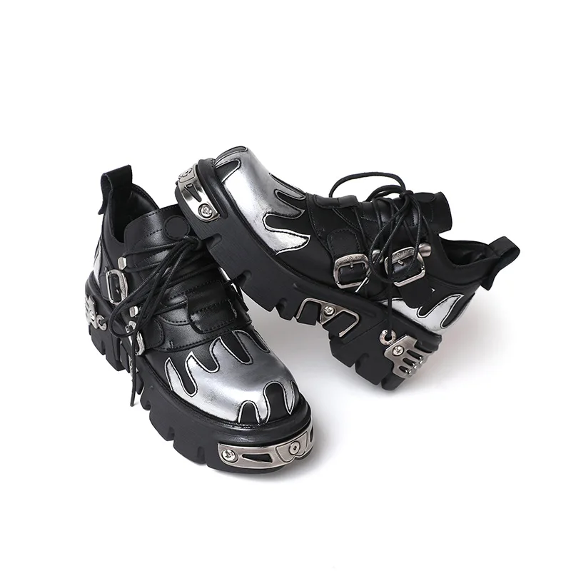 

Punk Style Women's Shoes Exquisite Platform Derby Shoes for Woman Fashion Locomotive Casual Shoe Designer Shoes Zapatos Mujer