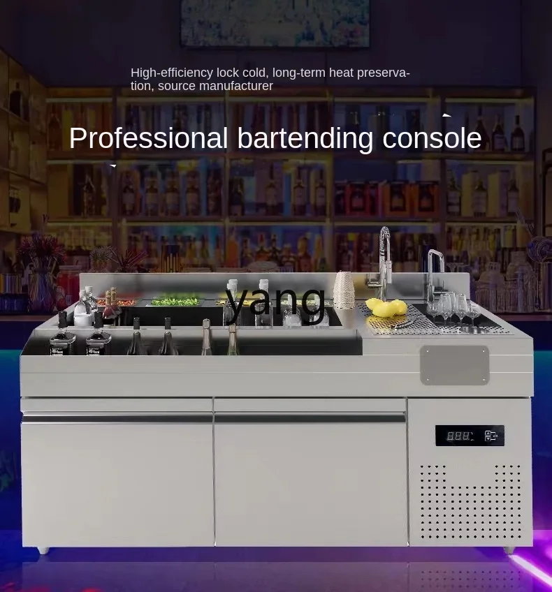 

YJQ bartending workbench cocktail bar arc stainless steel customization