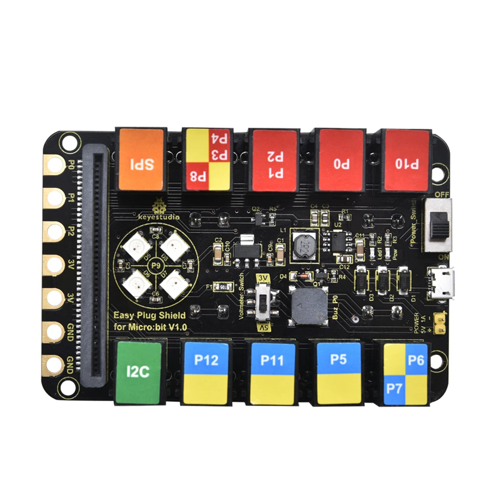 Keyestudio EASY Plug Shield V1.0+Acrylic  Board DIY  STEM Projects for Micro:Bit