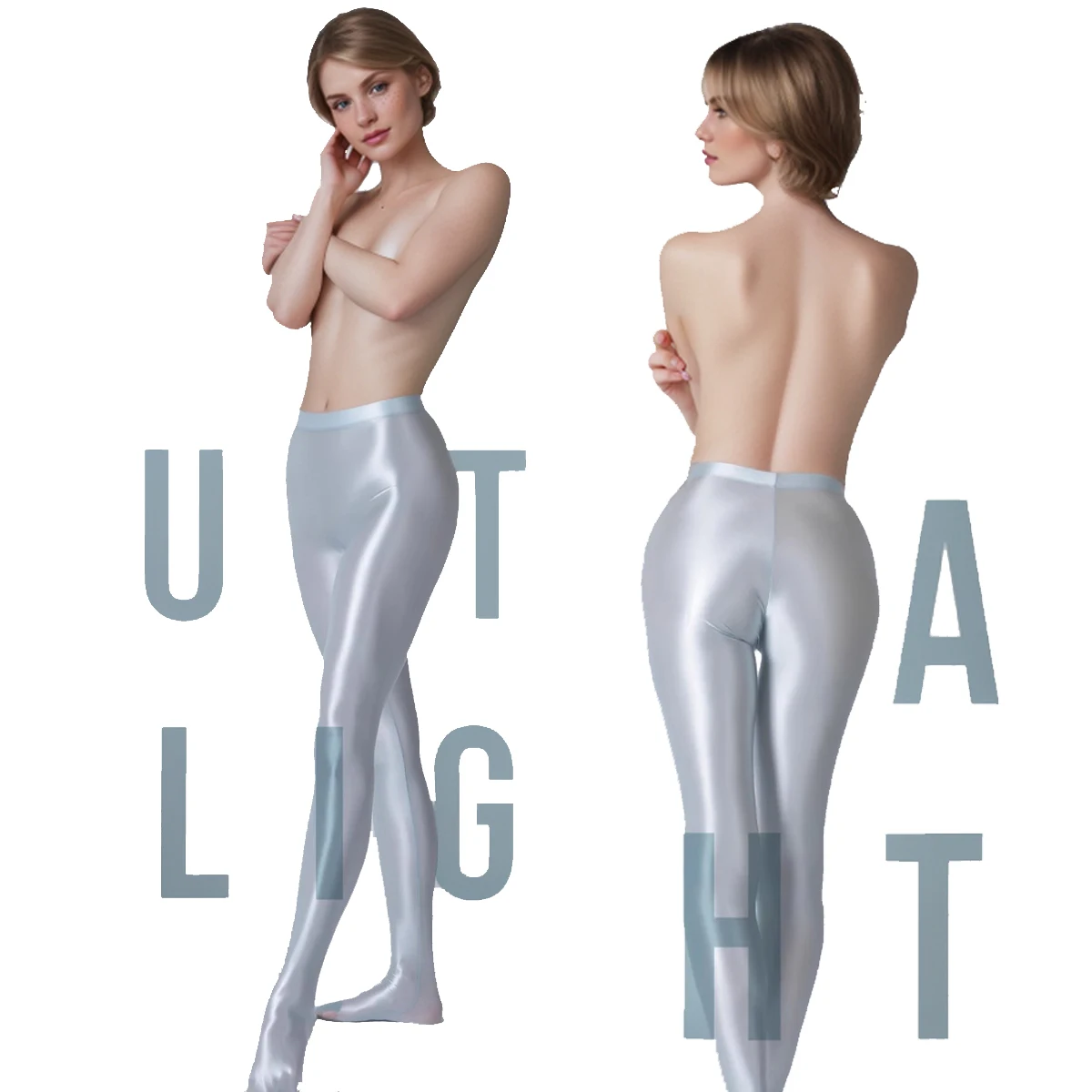 AMORESY Eleganza Series Oil Glossy Smooth High Waist Leggings See through Tight Yoga Pilates Fitness Outdoor Running Long Pants