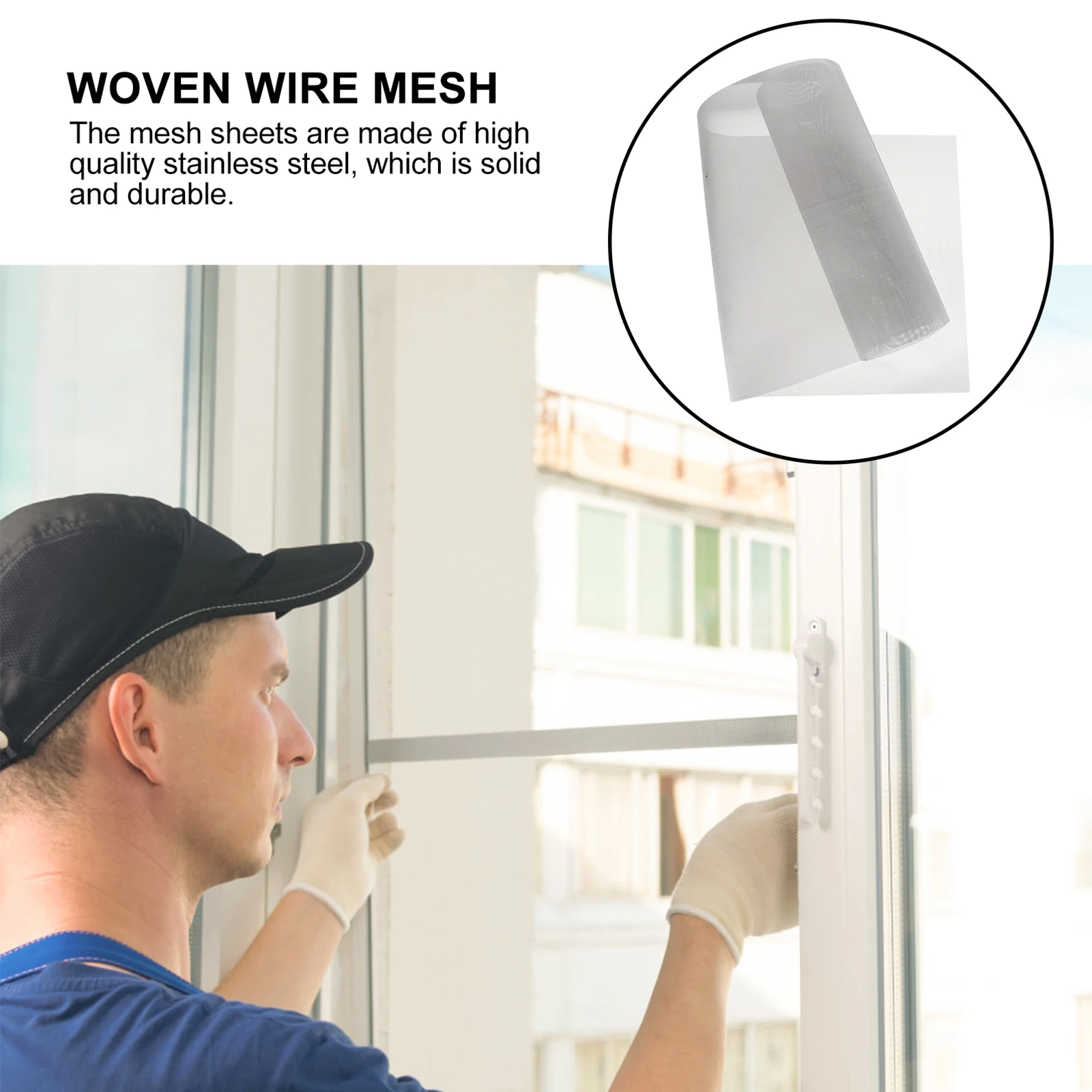 

Stainless Steel Woven Wire 30x100CM 120 Mesh Insect Proofing Metal Mesh Sheets Anti Rust High Temperature Corrosion