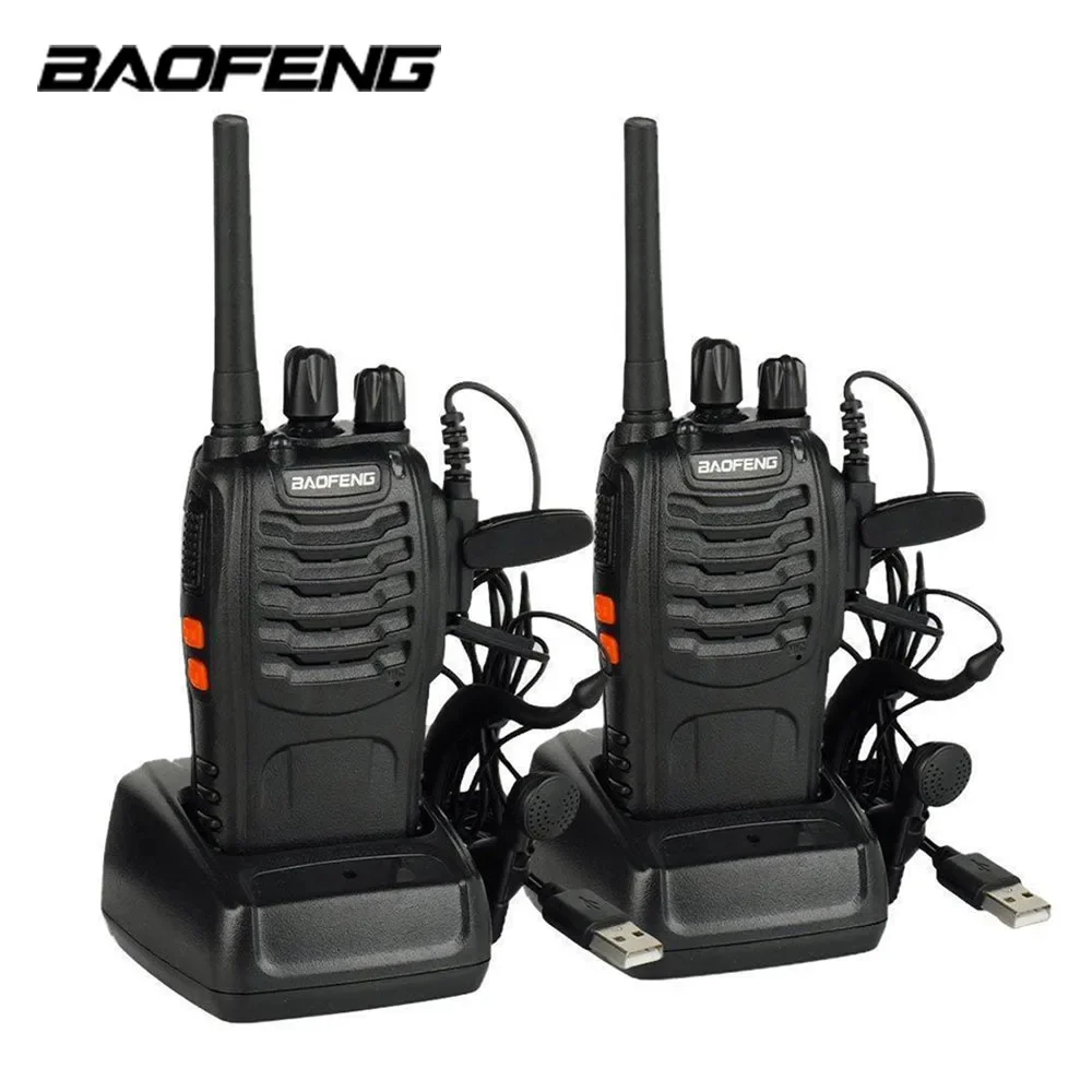 Imagem -02 - Transceptor de Rádio Bidirecional Portátil Walkie Talkie com Fone de Ouvido 1500mah 0.5w Pcs Baofeng-bf88e Pmr446mhz